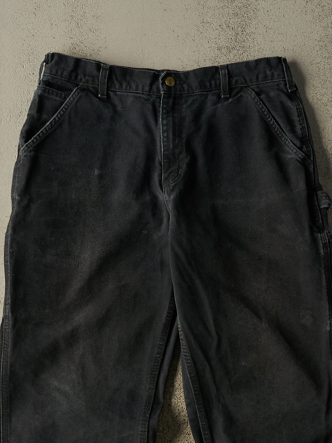 Vintage 90s Faded Black Carhartt Carpenter Pants (33x29)