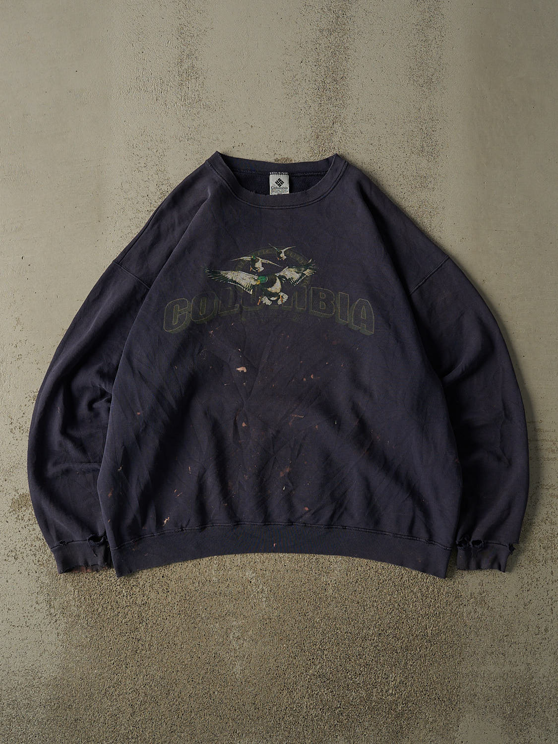 Vintage 90s Sun Faded Navy Columbia Sportswear Crewneck (XL/XXL)