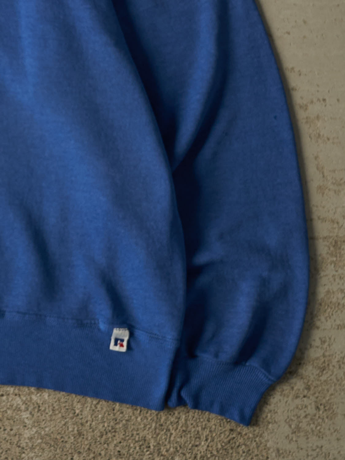 Vintage 90s Sun Faded Blue Russell Athletic Blank Crewneck (M/L)