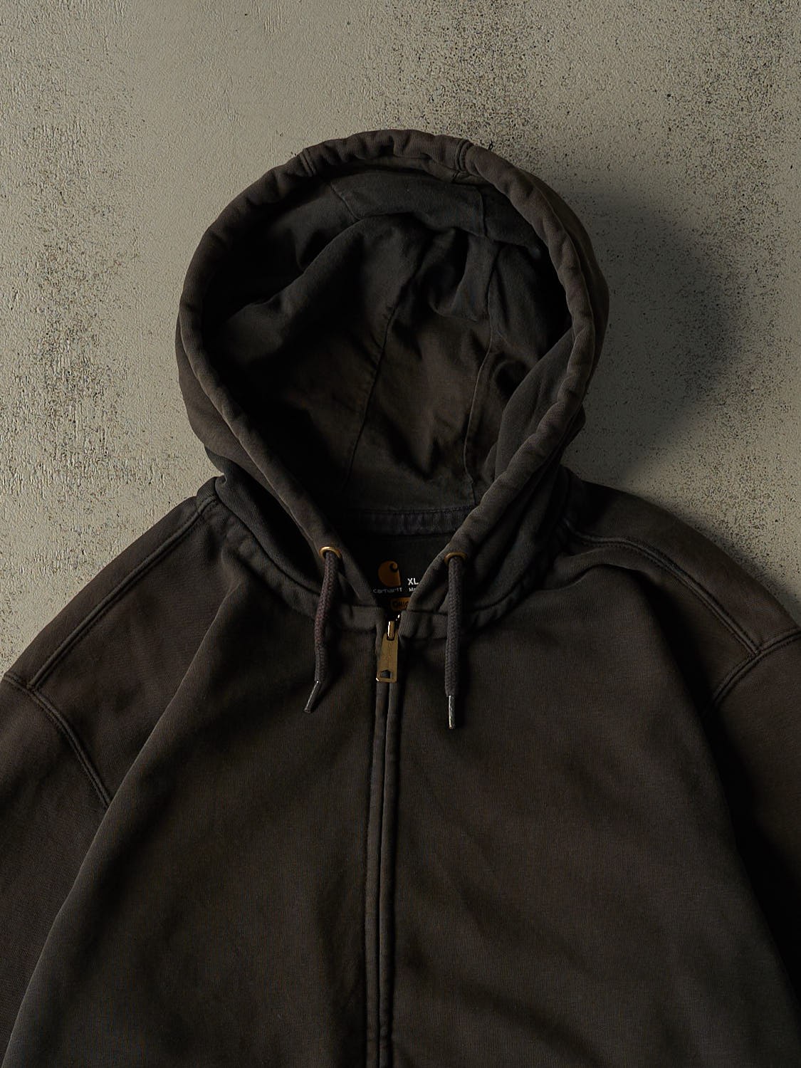 Vintage Y2K Sun Faded Black Carhartt Zip Up Hoodie (XL/XXL)
