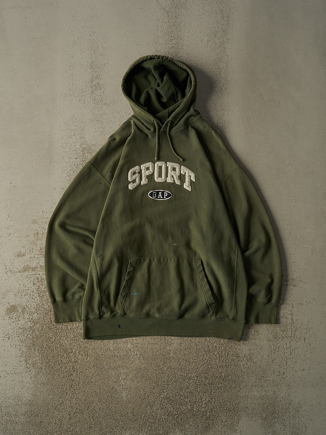 Vintage 90s Sun Faded Green Gap Sport Hoodie (XXL)