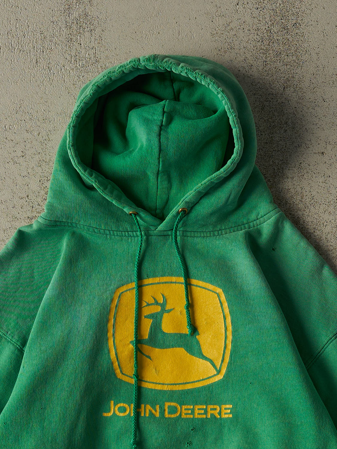 Vintage 90s Sun Faded Green John Deere Hoodie (S/M)