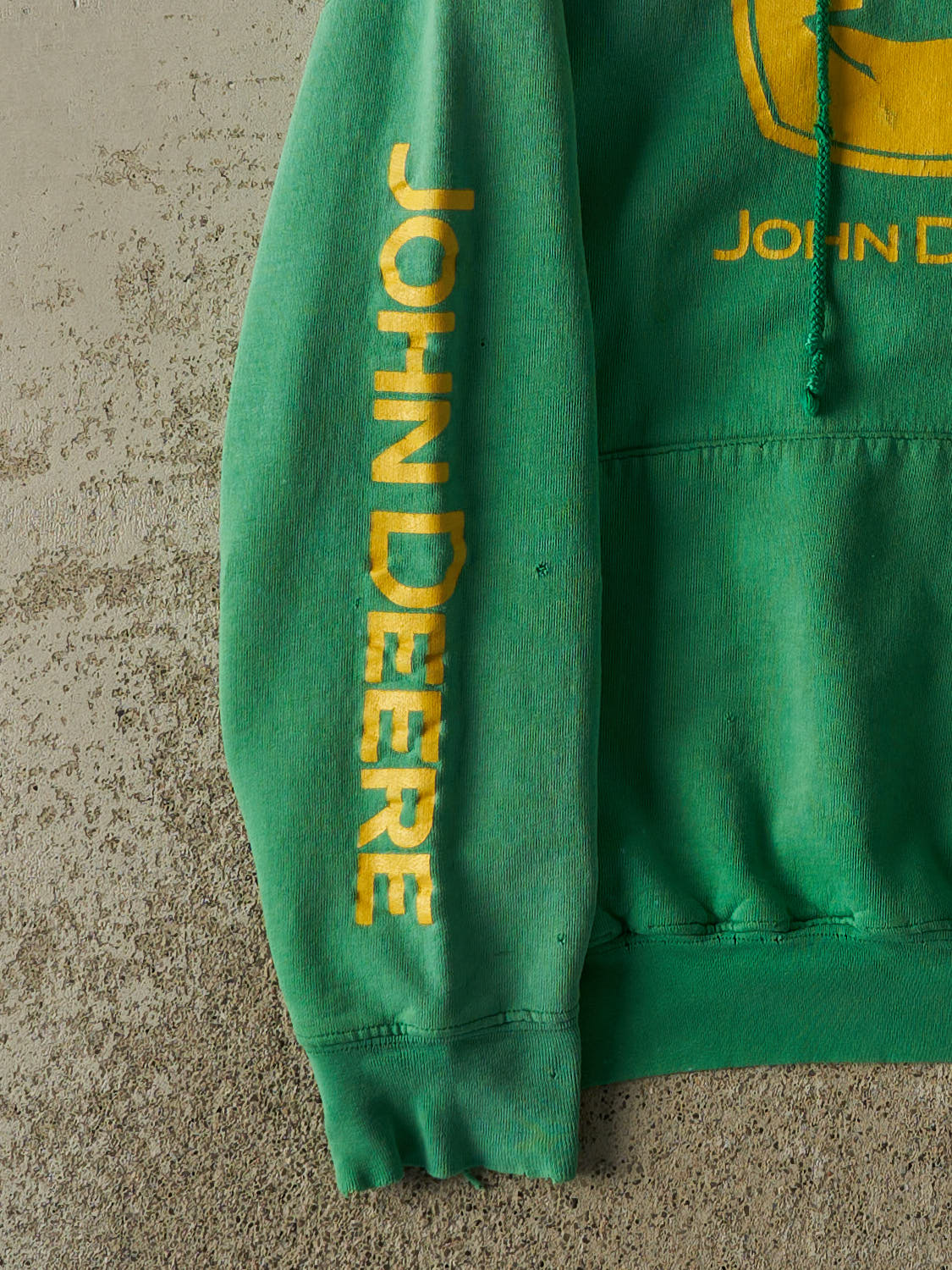 Vintage 90s Sun Faded Green John Deere Hoodie (S/M)
