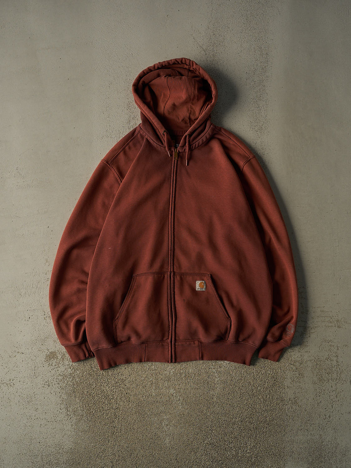 Vintage Y2K Sun Faded Red Carhartt Zip Up Hoodie (XXL/XXXL)