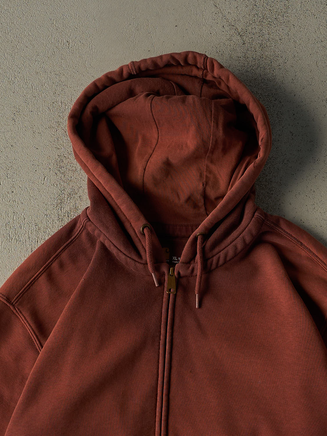 Vintage Y2K Sun Faded Red Carhartt Zip Up Hoodie (XXL/XXXL)