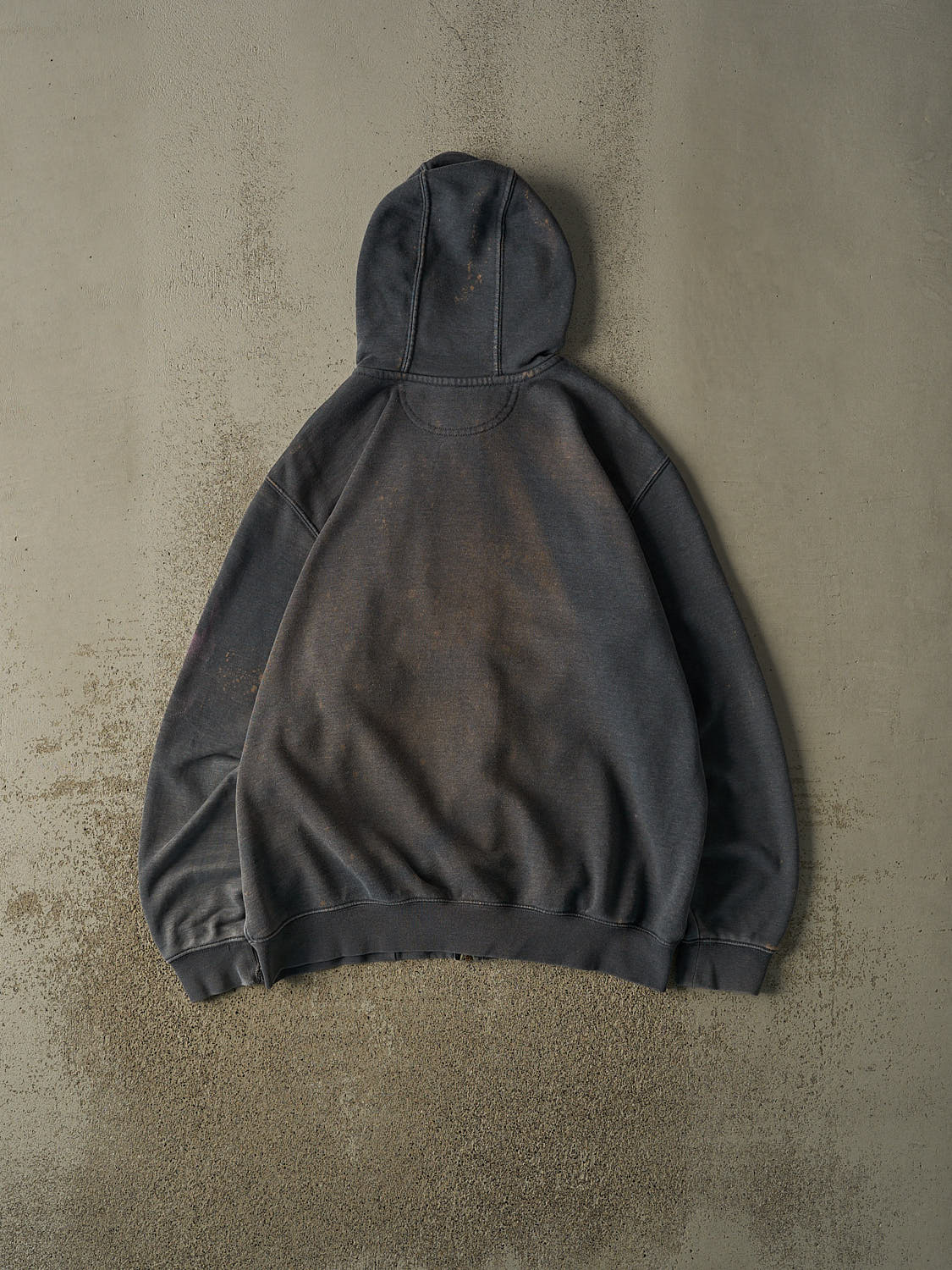 Vintage Y2K Sun Faded Grey Carhartt Zip Up Ghost Pocket Hoodie (XL)