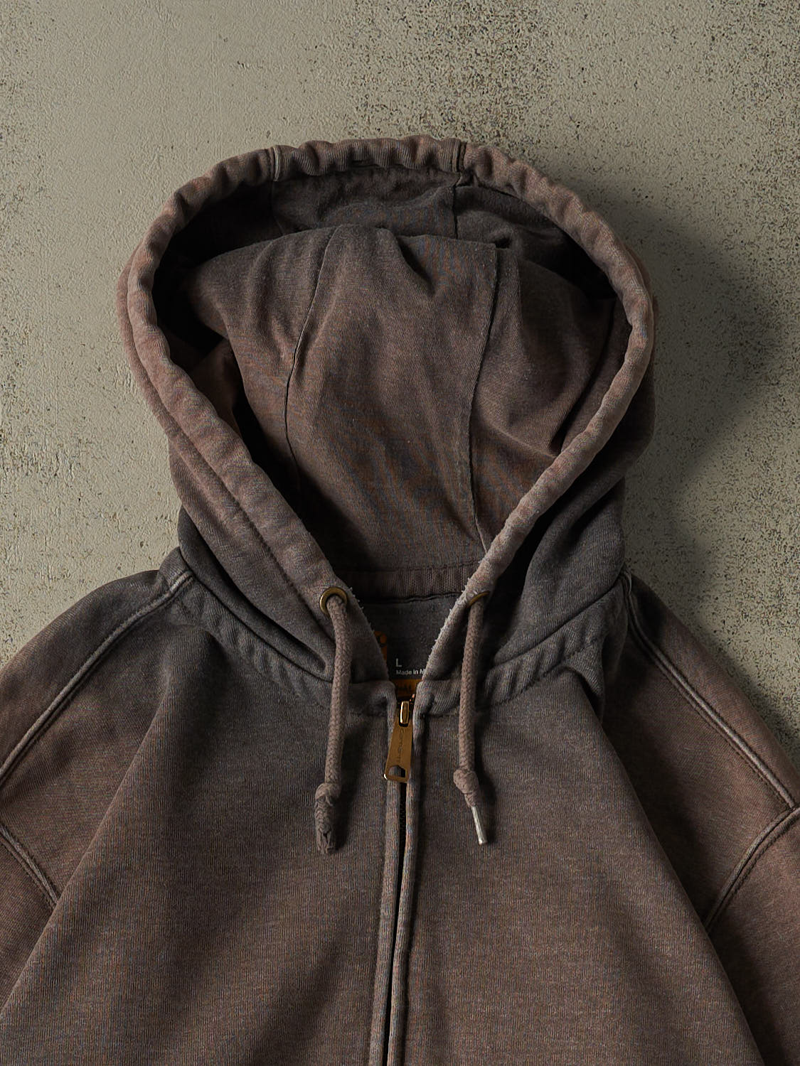 Vintage Y2K Sun Faded Grey Carhartt Zip Up Hoodie (XL/XXL)