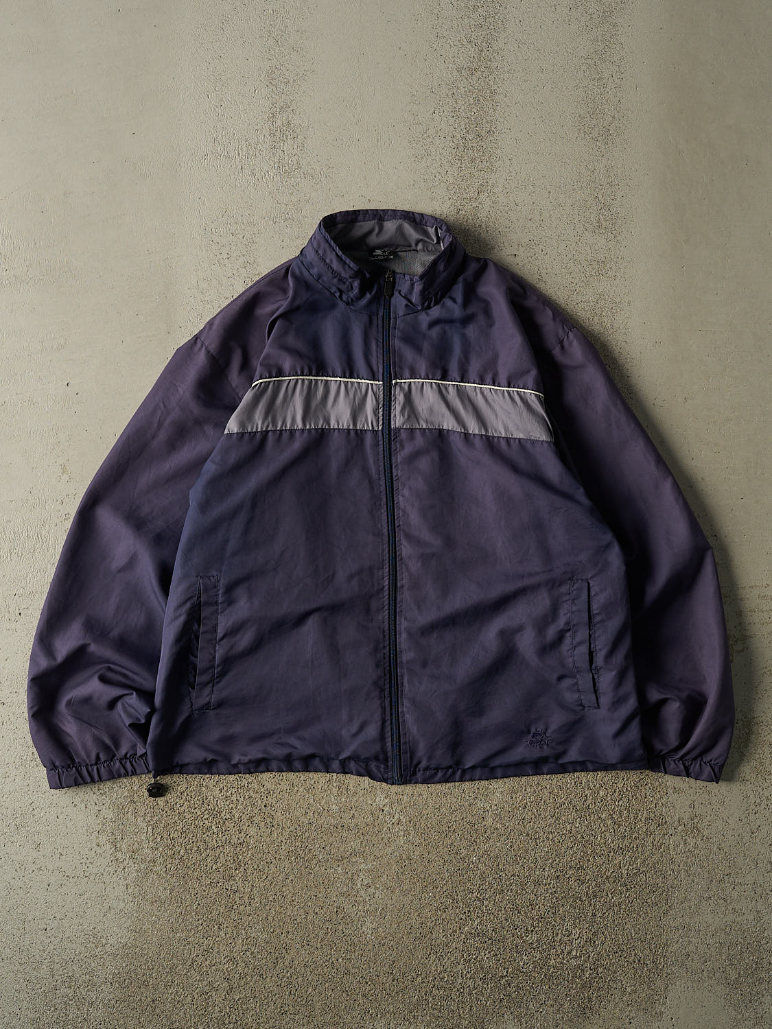 Vintage Y2K Navy Blue Starter Zip Up Windbreaker Jacket (XL)