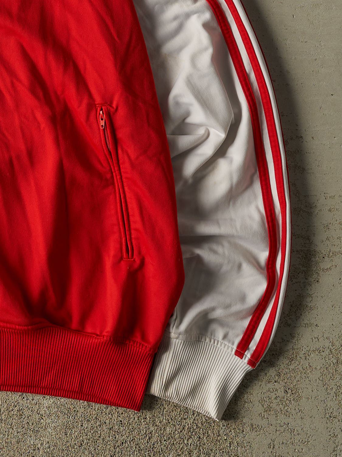 Vintage Y2K Red Adidas Zip Up Track Sweater (XL/XXL)