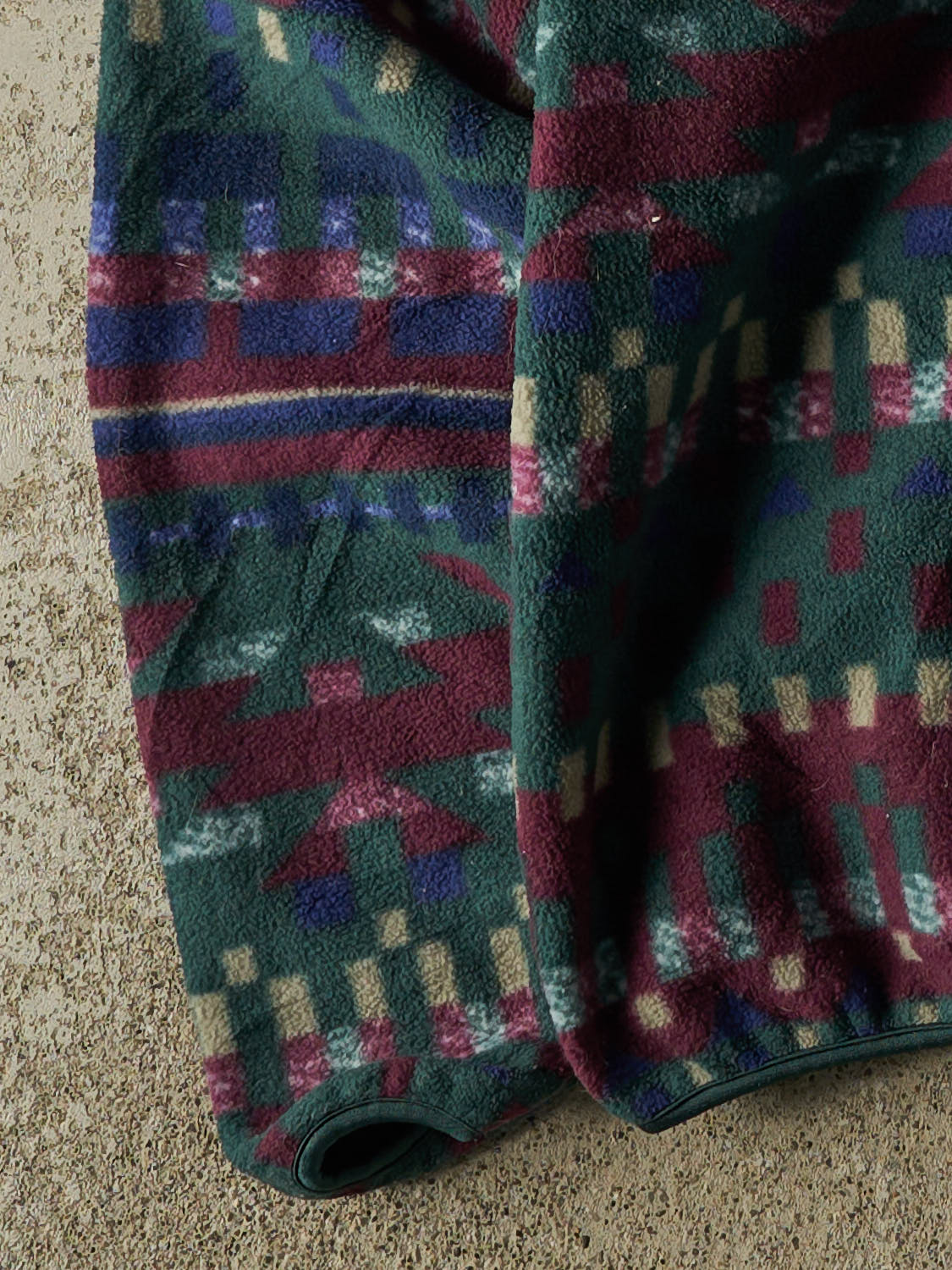 Vintage 90s Green Columbia Quarter Zip Patterned Fleece (M/L)