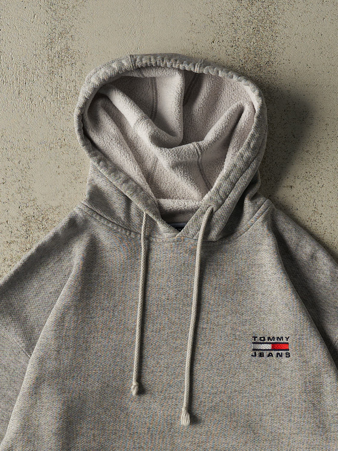 Vintage 90s Grey Tommy Jeans Embroidered Lightweight Hoodie (L/XL)