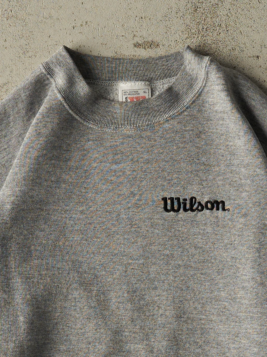 Vintage 90s Grey Wilson Embroidered Crewneck (L/XL)