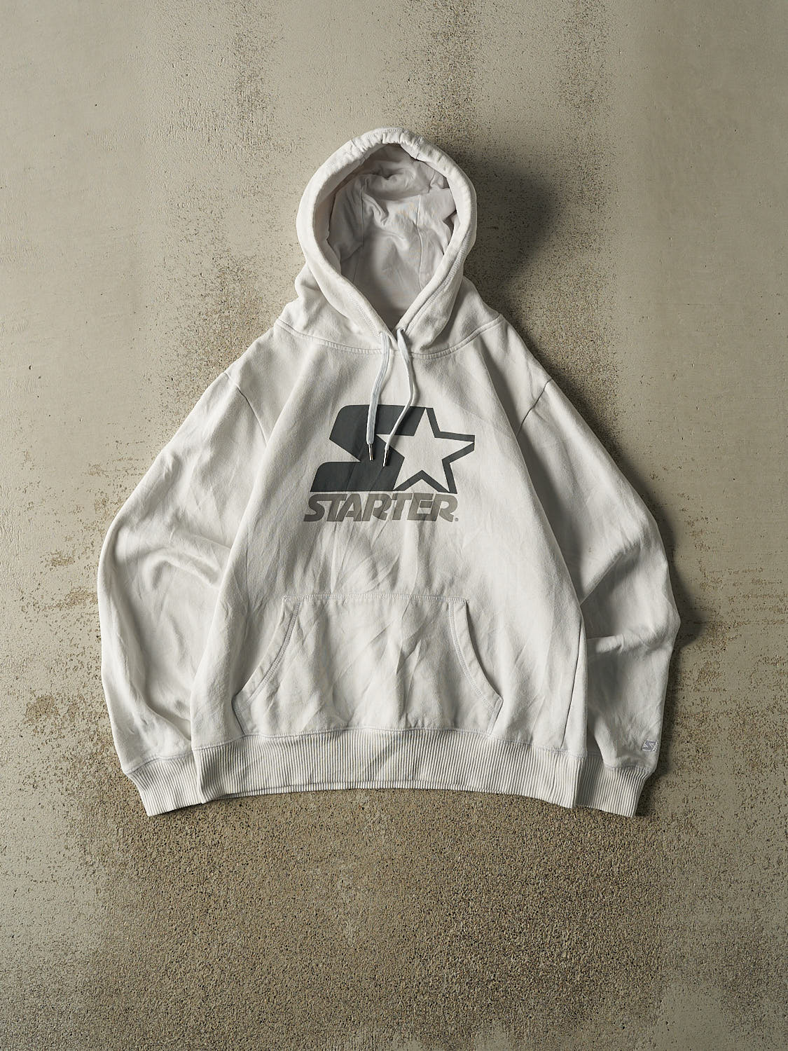 Vintage Y2K White Starter Logo Hoodie (XS/S)