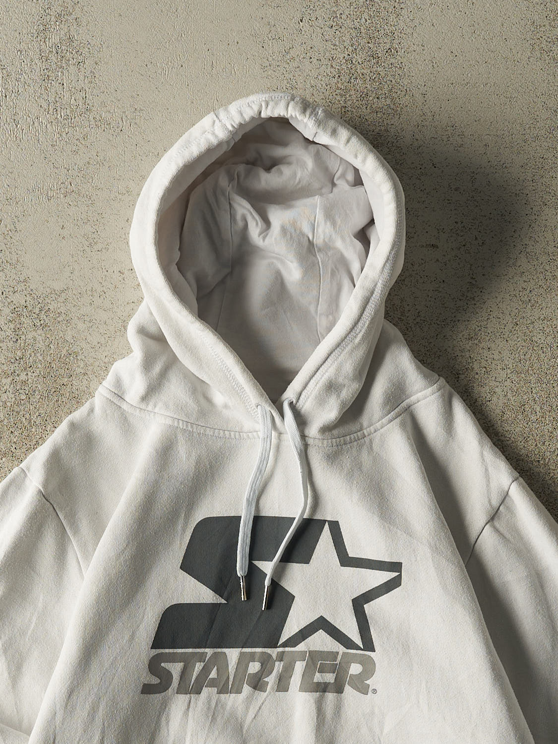 Vintage Y2K White Starter Logo Hoodie (XS/S)