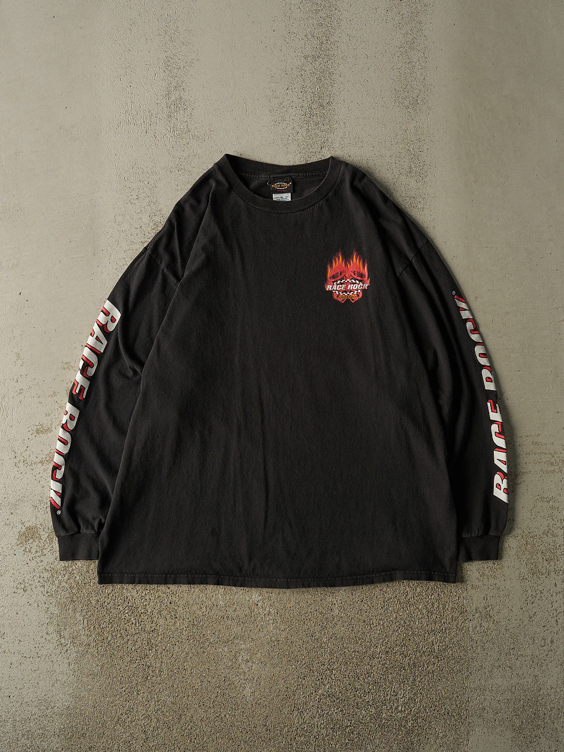 Vintage Y2K Black Race Rock Flame Long Sleeve (XL/XXL)