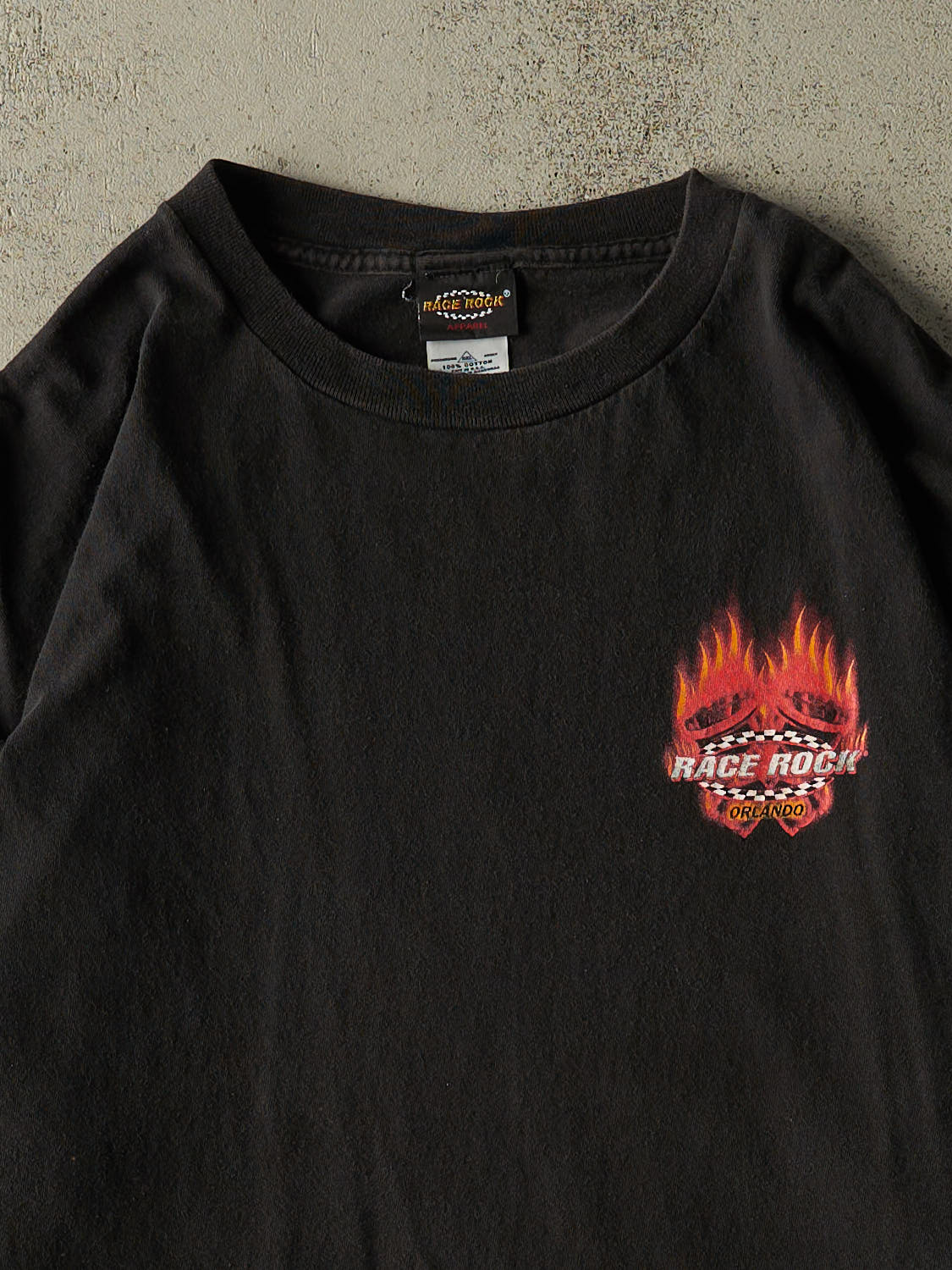 Vintage Y2K Black Race Rock Flame Long Sleeve (XL/XXL)