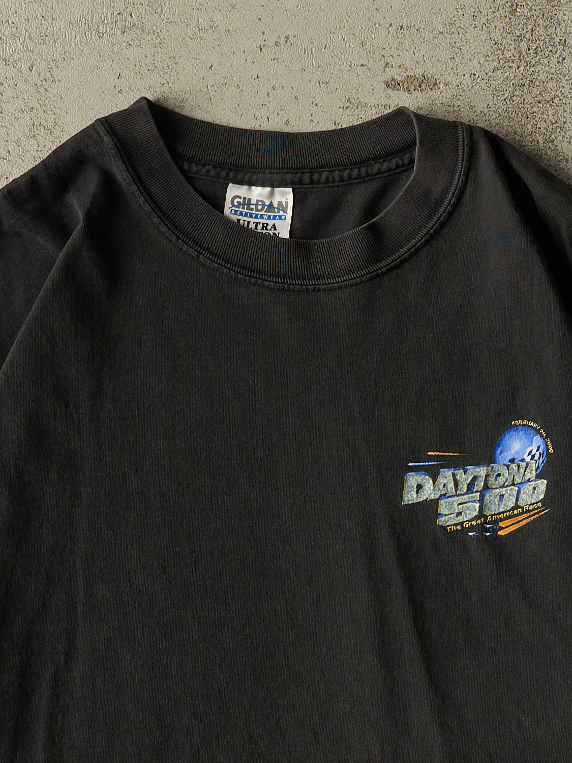 Vintage Y2K Faded Black Nascar Daytona 500 Tee (L/XL)