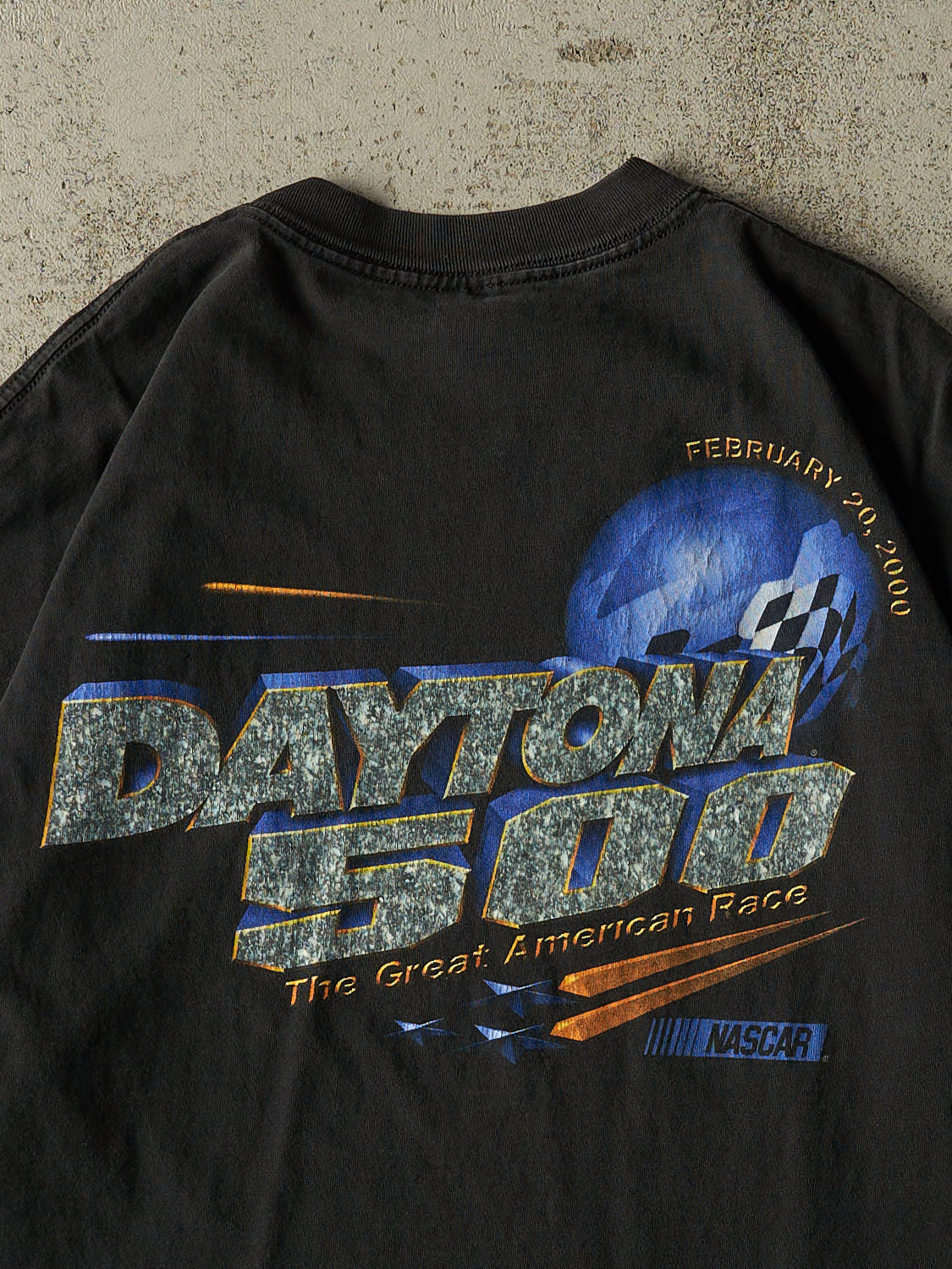 Vintage Y2K Faded Black Nascar Daytona 500 Tee (L/XL)
