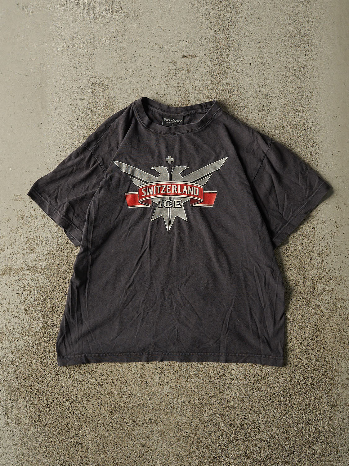 Vintage Y2K Faded Black Switzerland Ice Tee (XS/S)