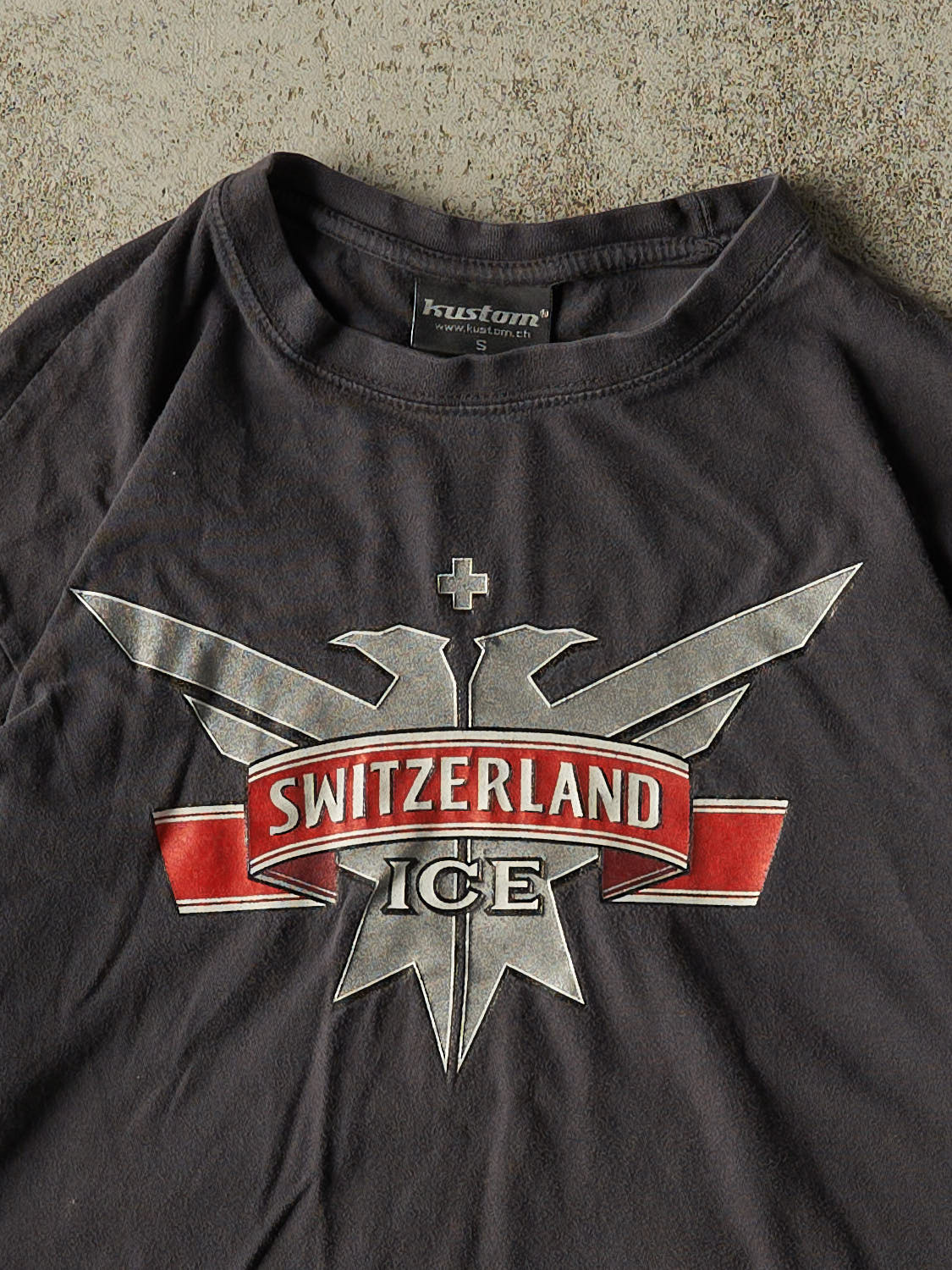Vintage Y2K Faded Black Switzerland Ice Tee (XS/S)