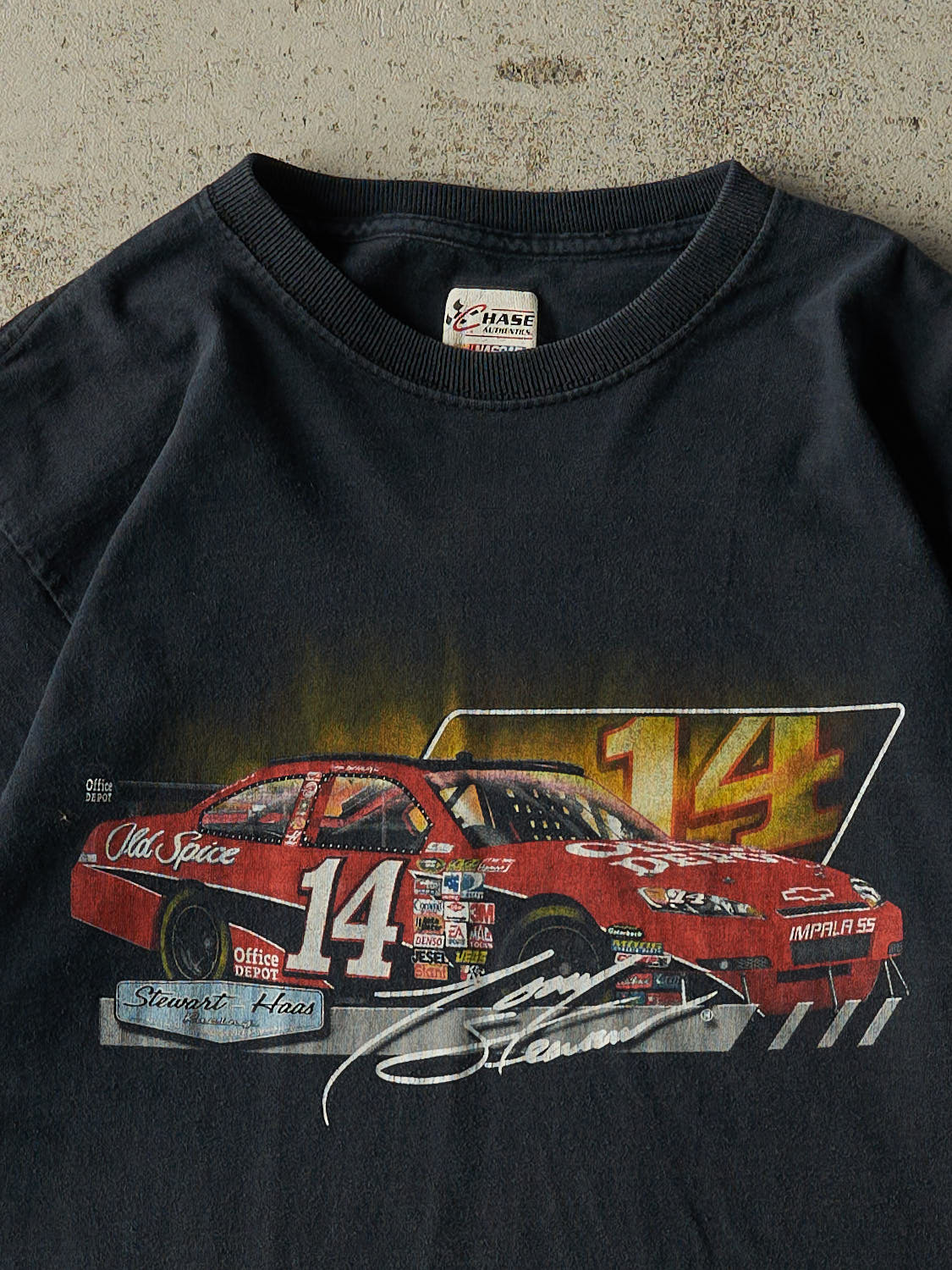Vintage Y2K Faded Black Nascar Tony Stewart Tee (M)