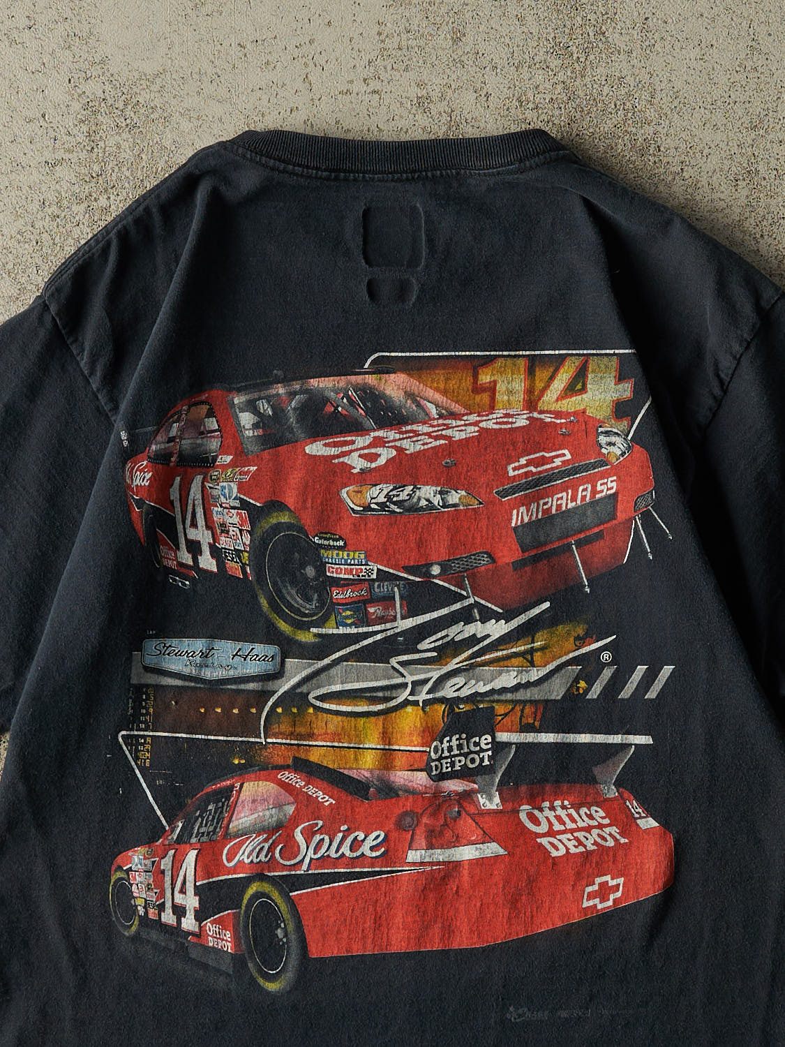 Vintage Y2K Faded Black Nascar Tony Stewart Tee (M)