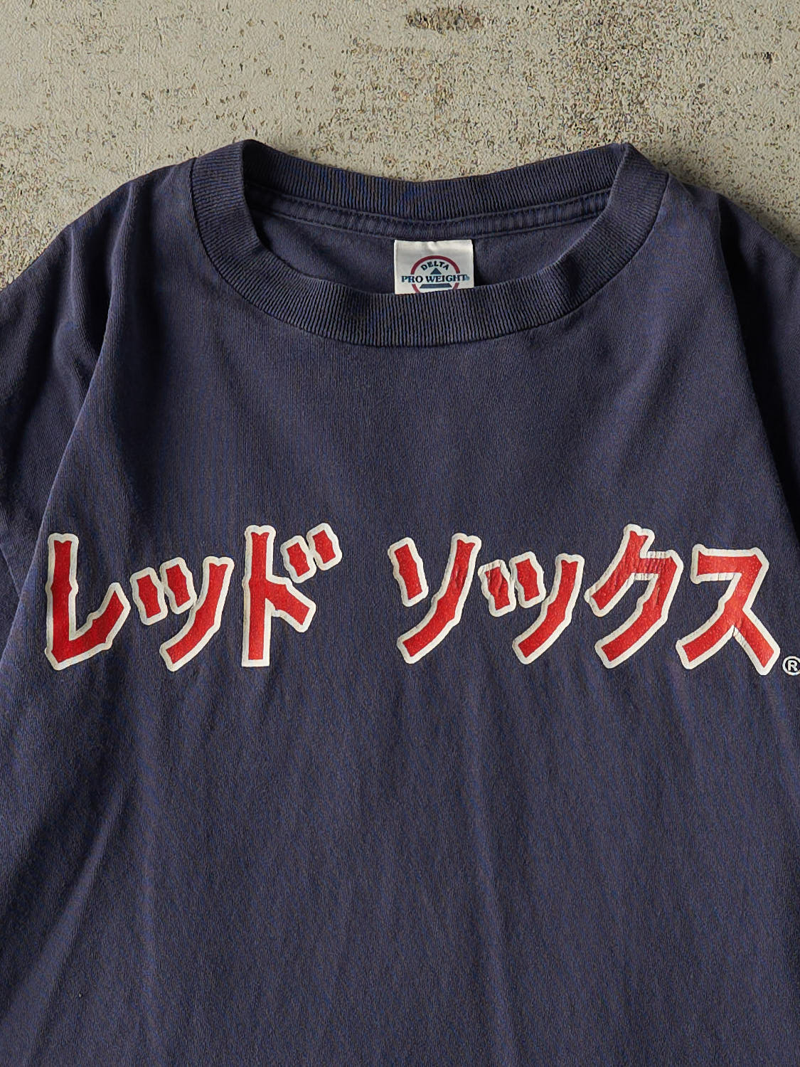 Vintage 07' Navy Blue Boston Red Sox #18 Japanese Tee (S/M)