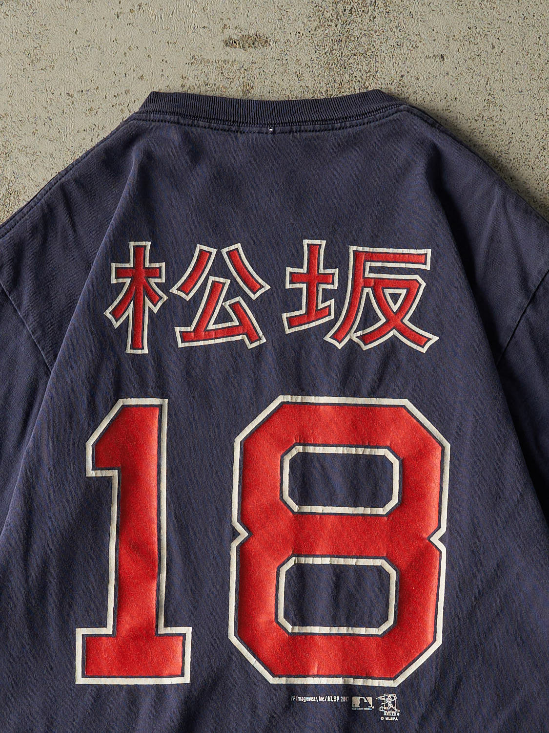 Vintage 07' Navy Blue Boston Red Sox #18 Japanese Tee (S/M)