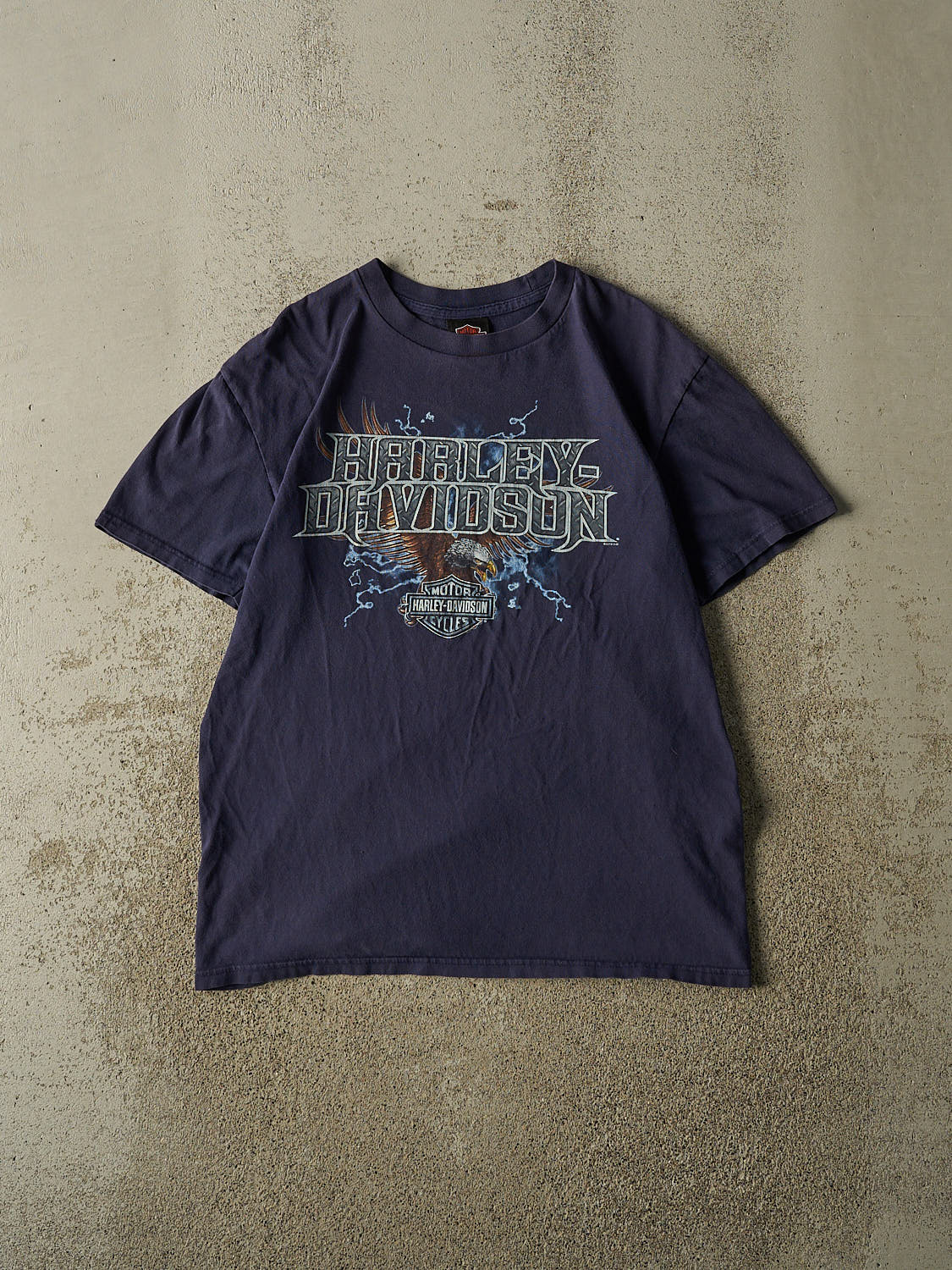Vintage 12' Navy Blue Harley Davidson Tee (M/L)
