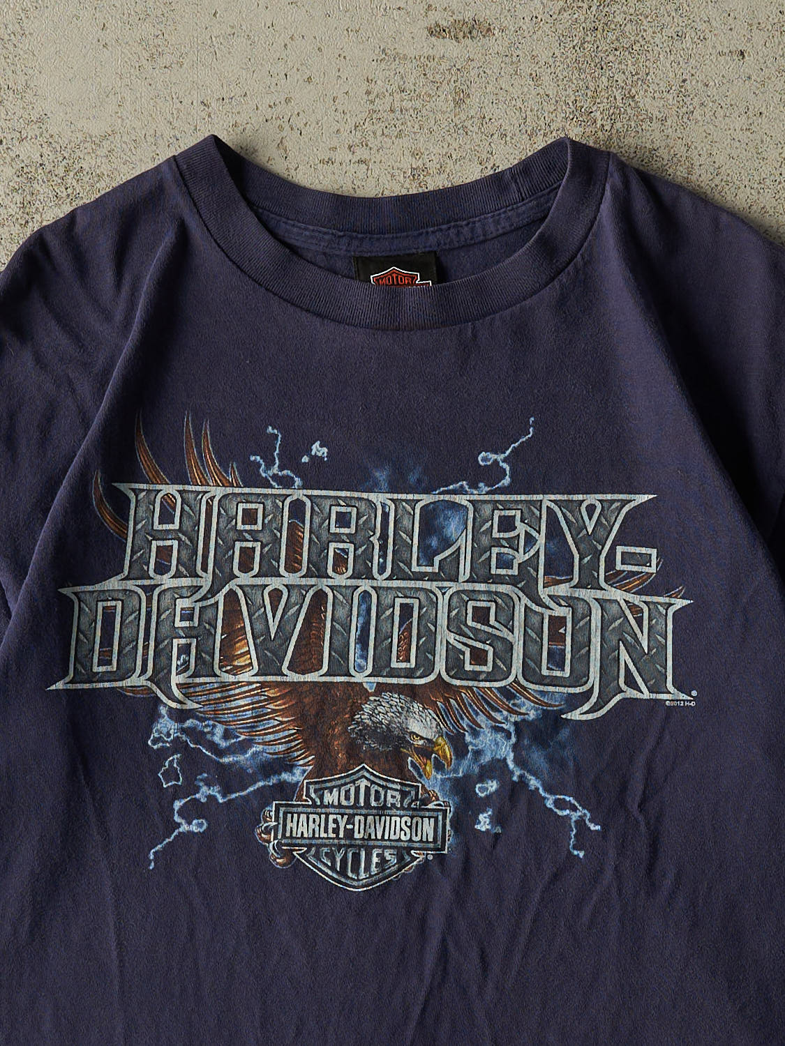 Vintage 12' Navy Blue Harley Davidson Tee (M/L)