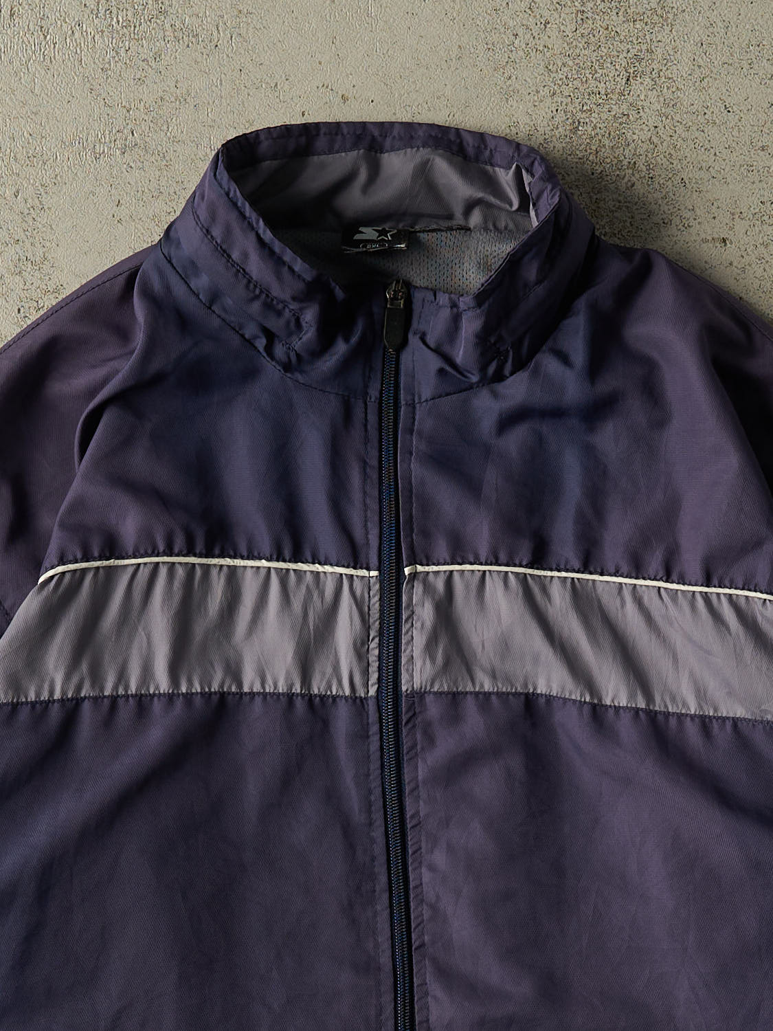 Vintage Y2K Navy Blue Starter Zip Up Windbreaker Jacket (XL)