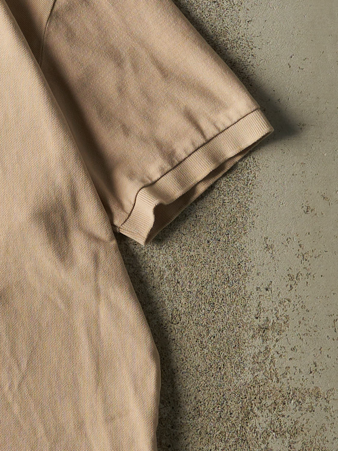 Vintage 90s Beige Polo Quarter Button Tee (L/XL)
