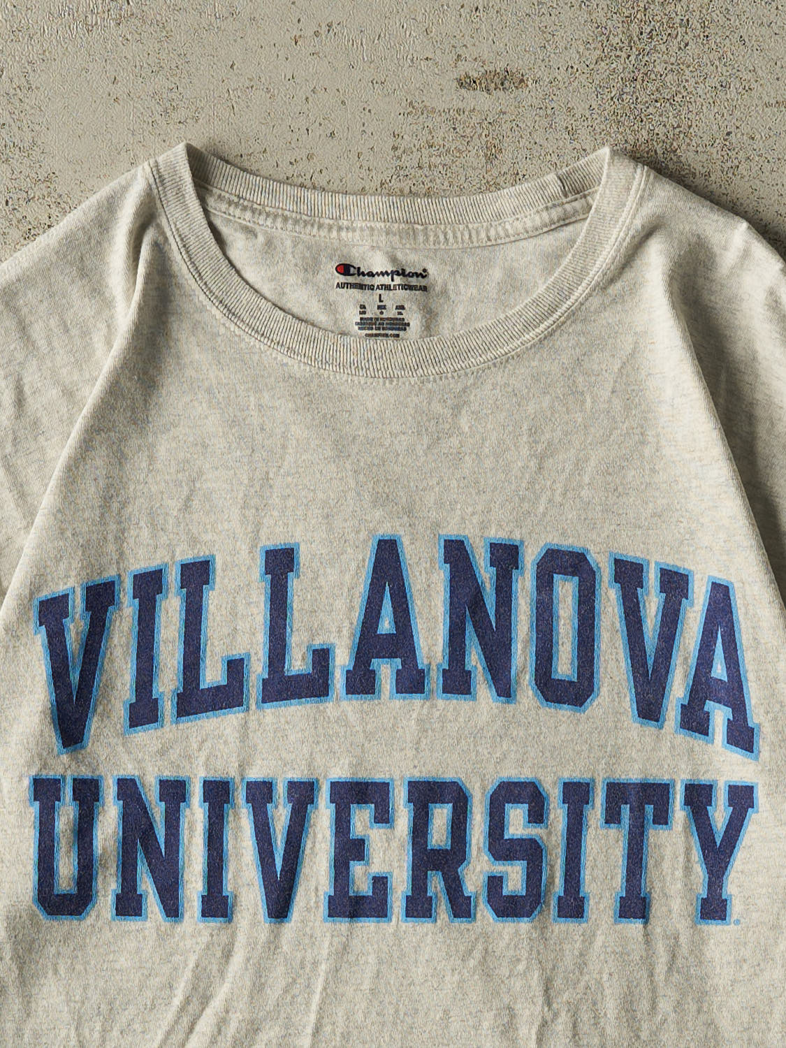 Vintage Y2K Heather Grey Villanova University Champion Tee (M/L)