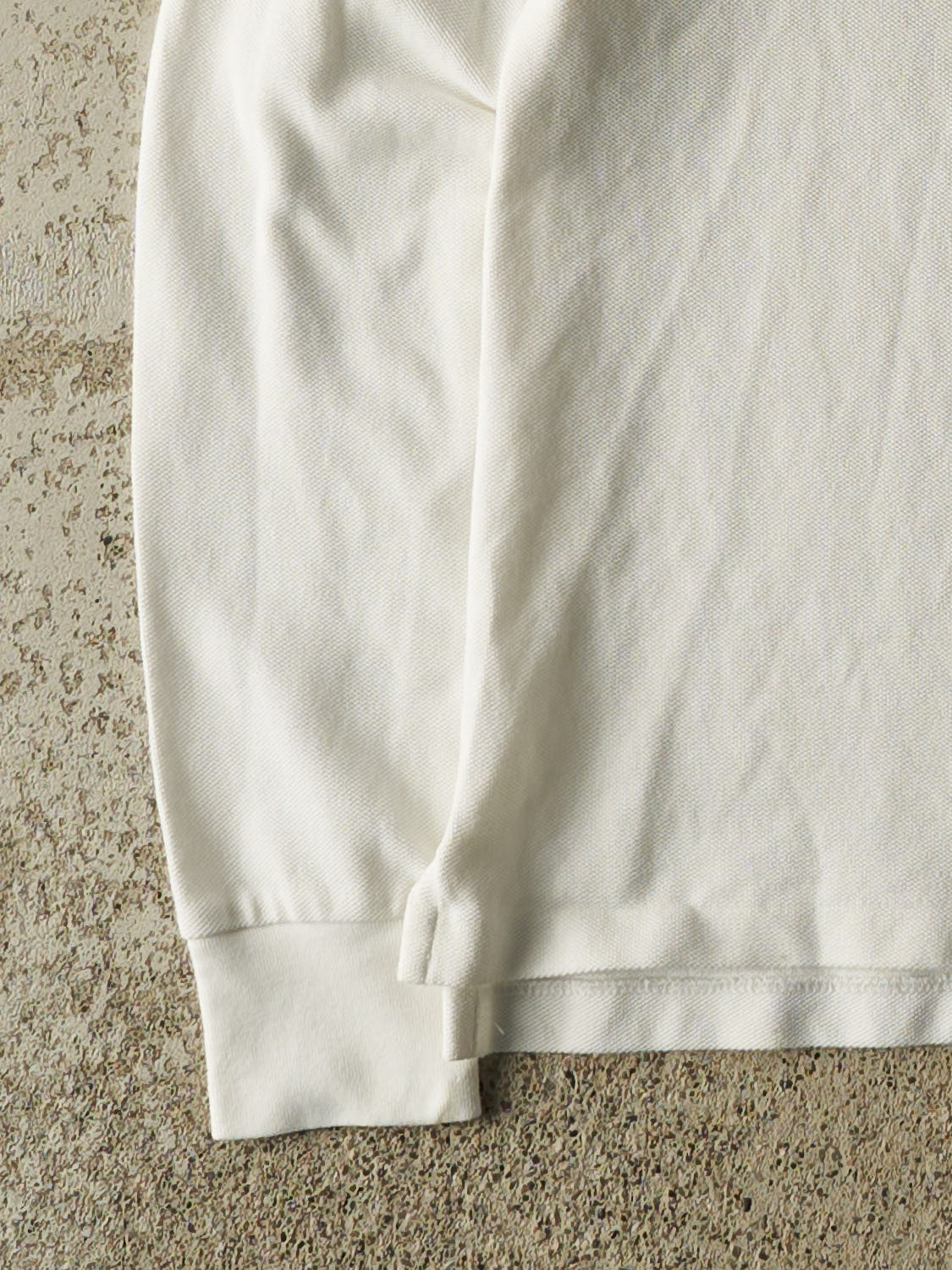 Vintage Y2K White Polo Quarter Button Long Sleeve (XXS/XS)