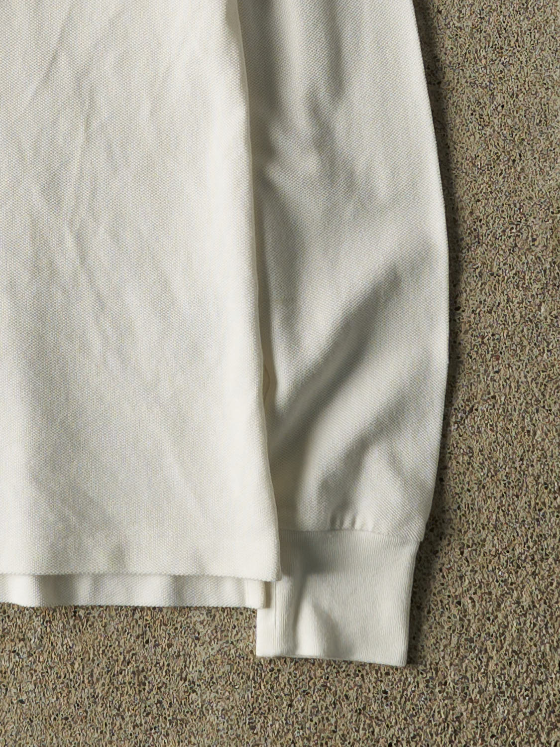 Vintage Y2K White Polo Quarter Button Long Sleeve (XXS/XS)