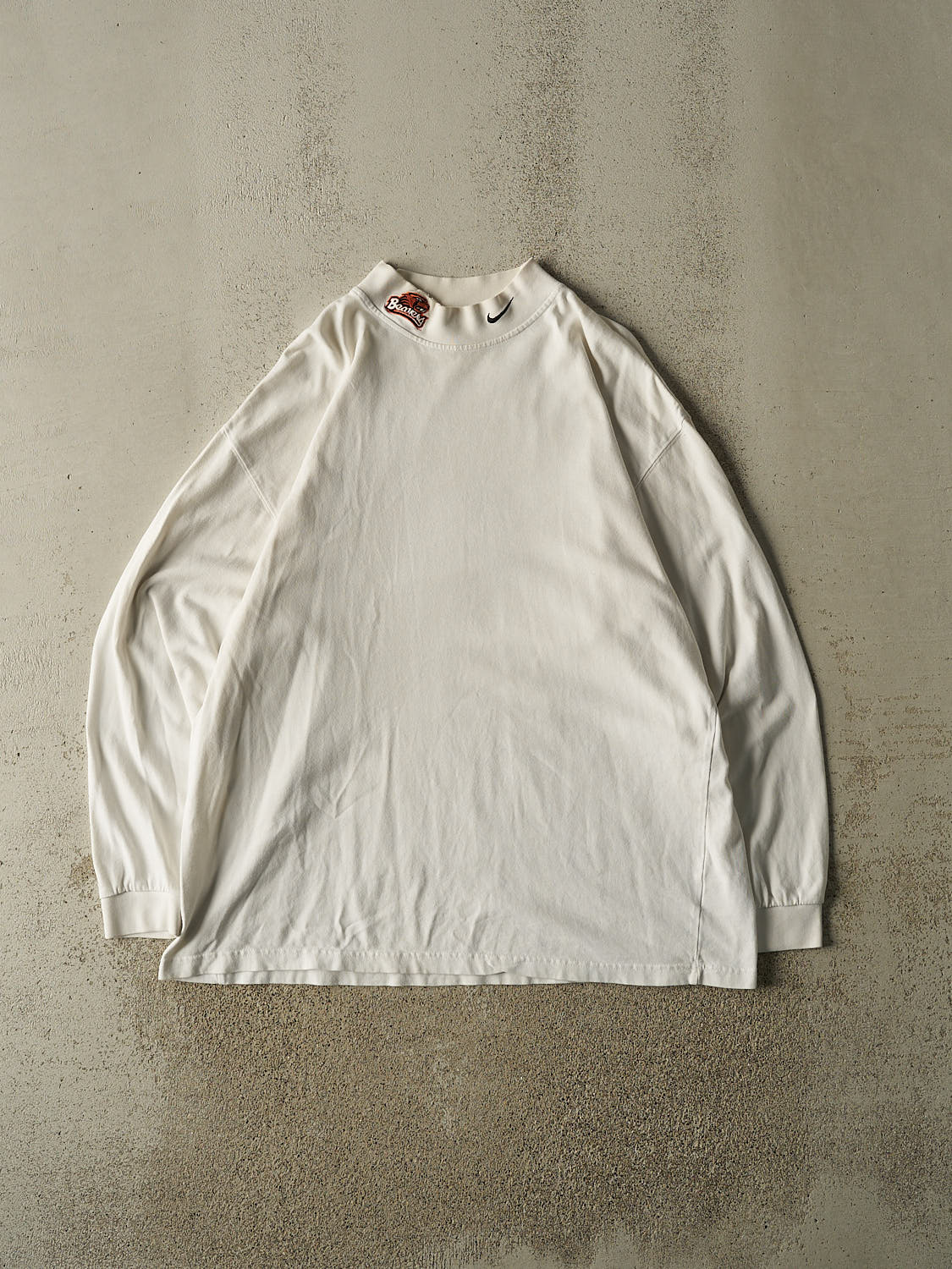 Vintage Y2K White Nike x Oregon State University Mock Neck Long Sleeve (XL/XXL)