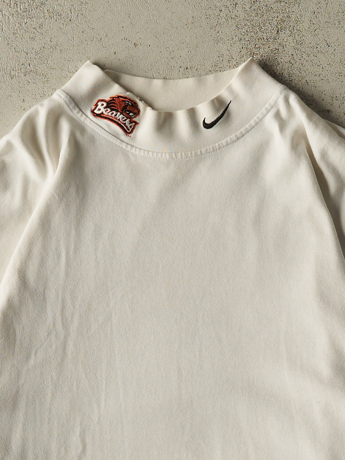 Vintage Y2K White Nike x Oregon State University Mock Neck Long Sleeve (XL/XXL)