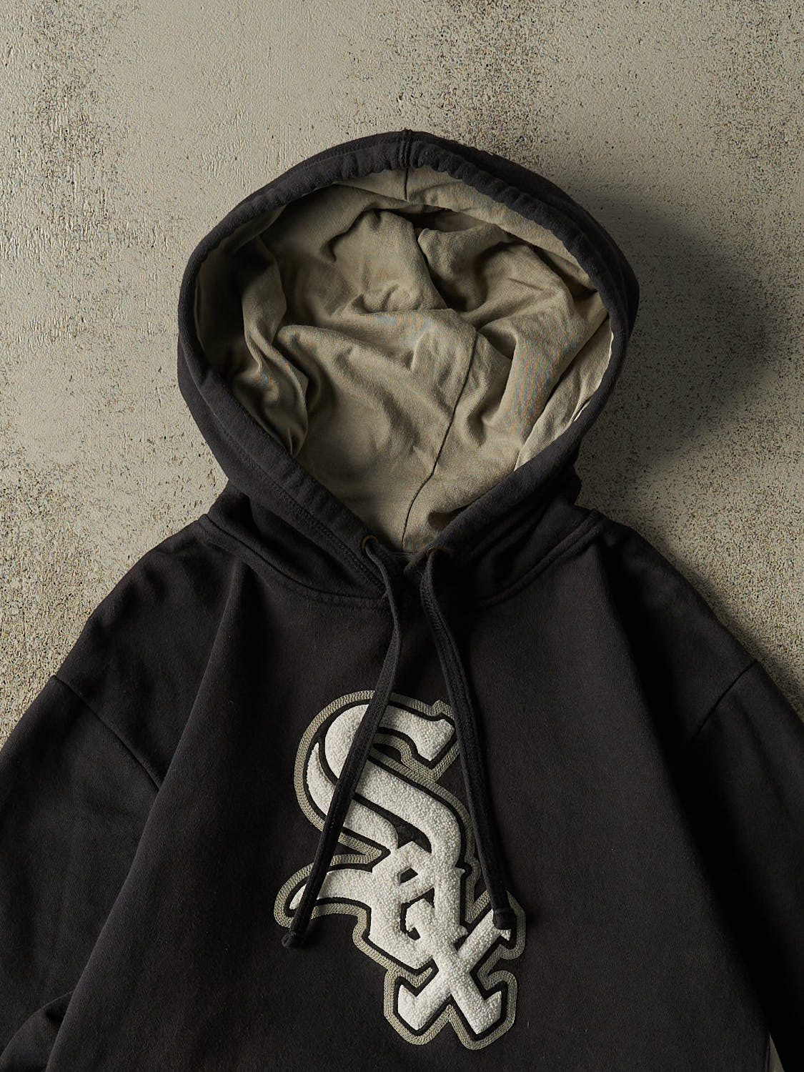 Vintage Y2K Black Chicago White Sox Chenille Embroidered Hoodie (M)