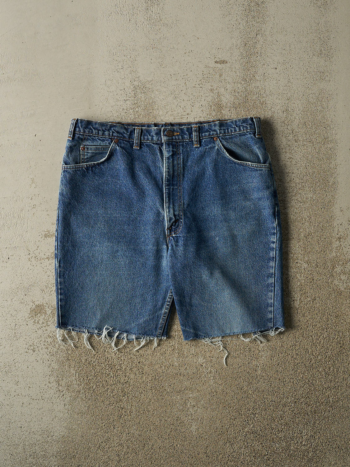 Vintage 80s Dark Wash Levi's Orange Tab Cut Off Jean Shorts (36x8.5)