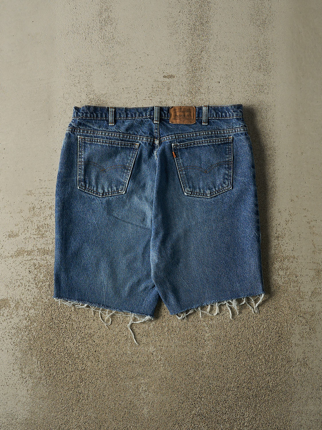 Vintage 80s Dark Wash Levi's Orange Tab Cut Off Jean Shorts (36x8.5)
