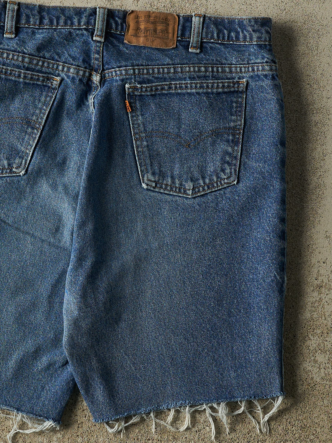 Vintage 80s Dark Wash Levi's Orange Tab Cut Off Jean Shorts (36x8.5)