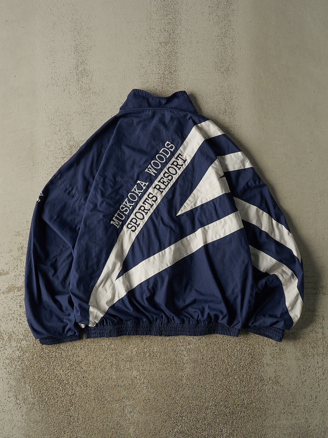 Vintage 90s Navy Blue Umbro Muskoka Woods Zip Up Windbreaker Jacket (L/XL)