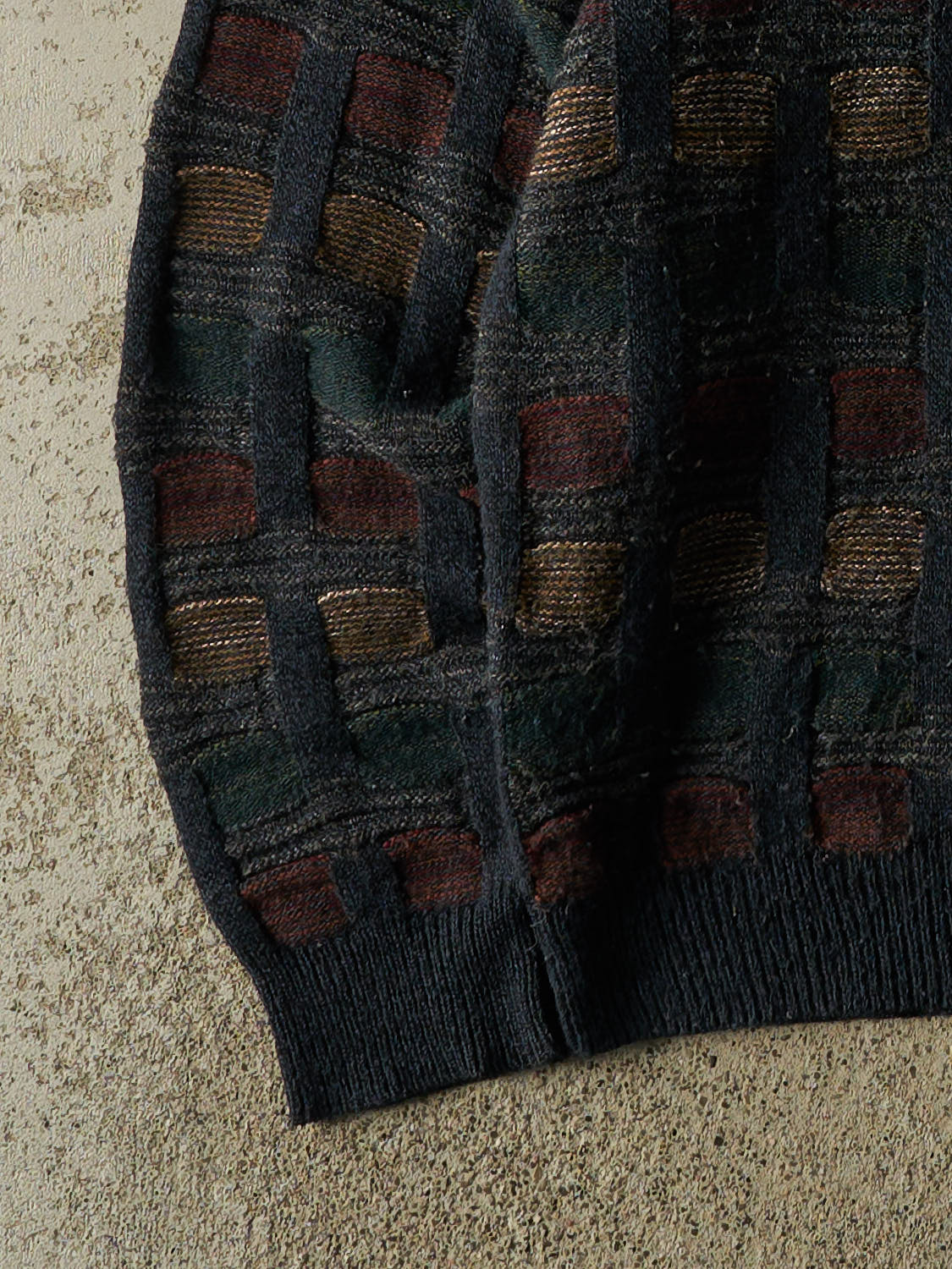 Vintage 90s Navy Blue Patterned Knit (XL/XXL)