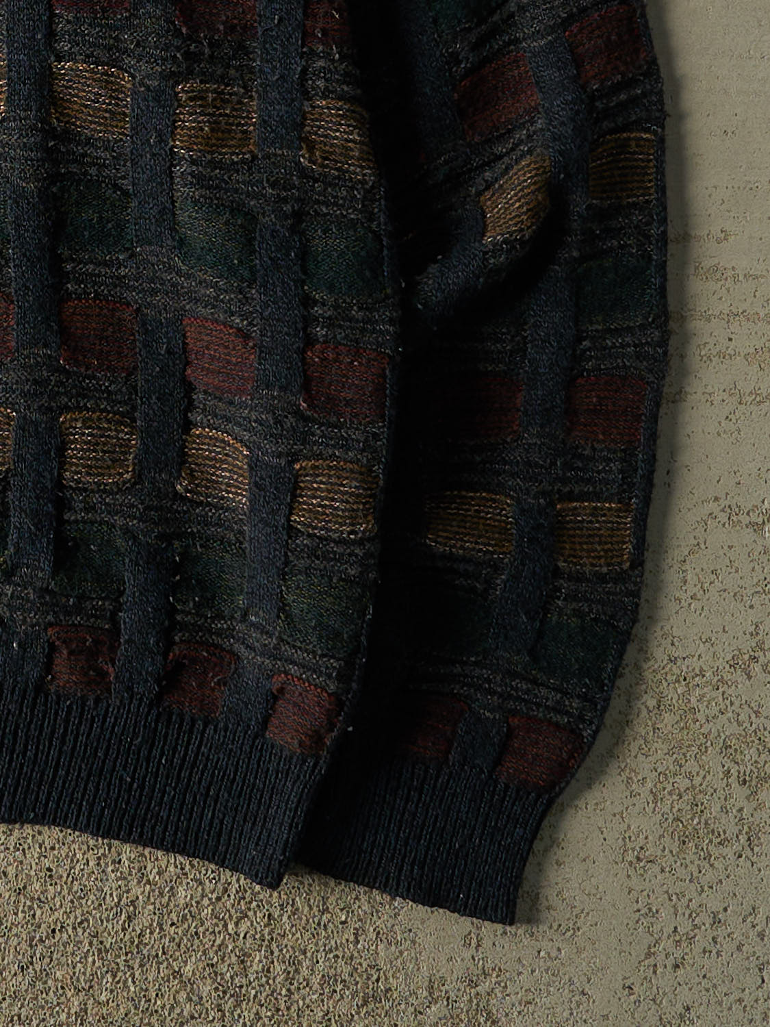 Vintage 90s Navy Blue Patterned Knit (XL/XXL)