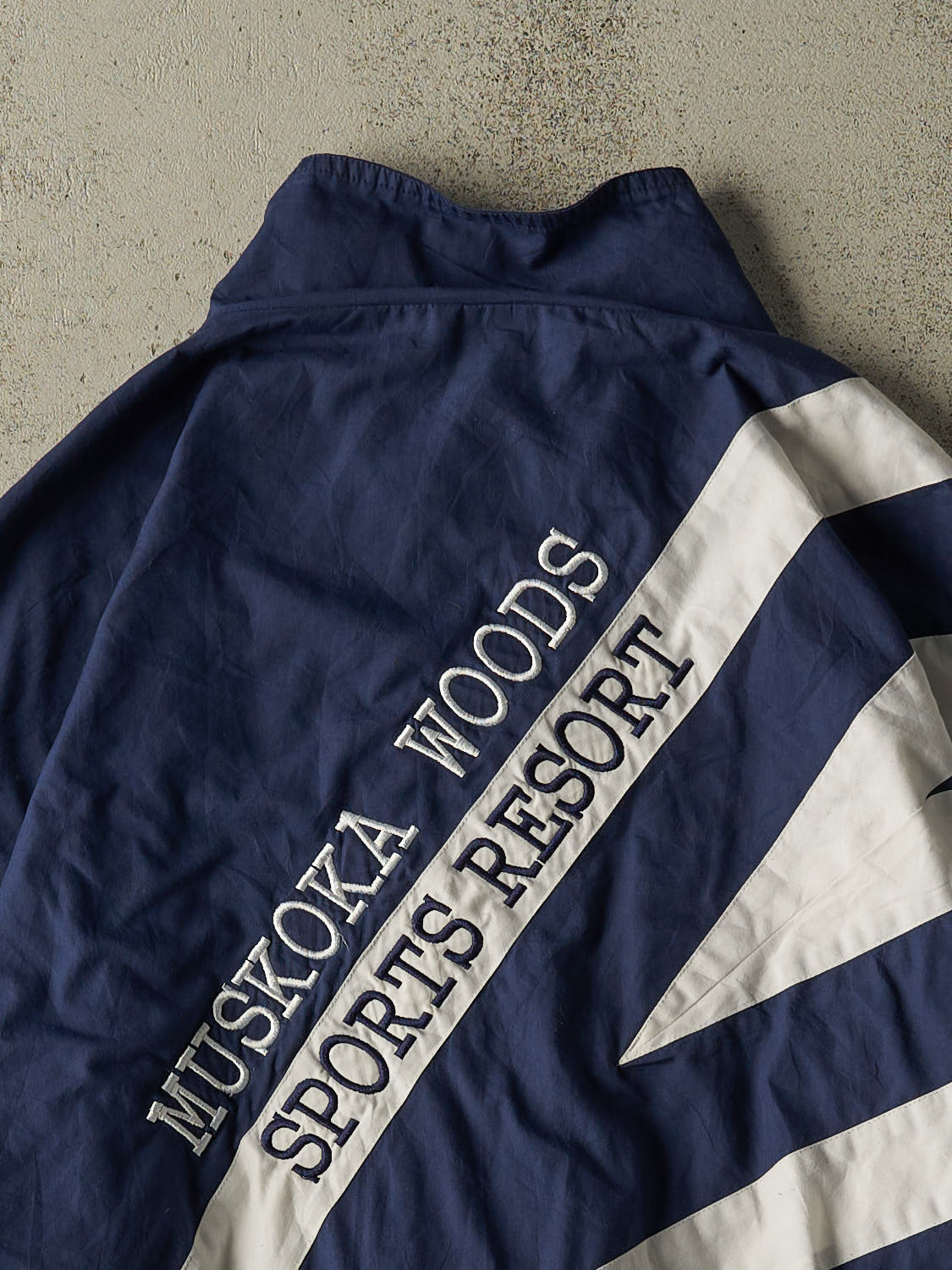 Vintage 90s Navy Blue Umbro Muskoka Woods Zip Up Windbreaker Jacket (L/XL)