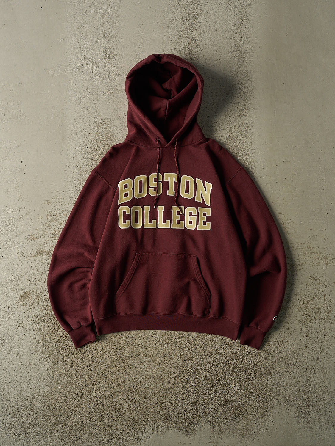 Vintage 90s Burgundy Champion Boston College Hoodie (S/M)