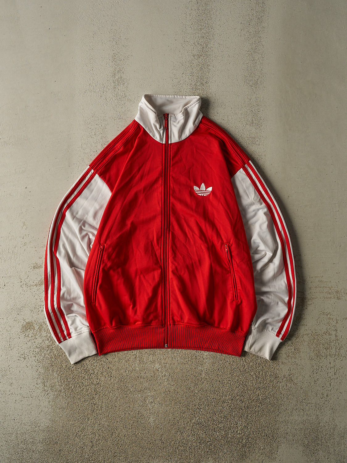 Vintage Y2K Red Adidas Zip Up Track Sweater (XL/XXL)