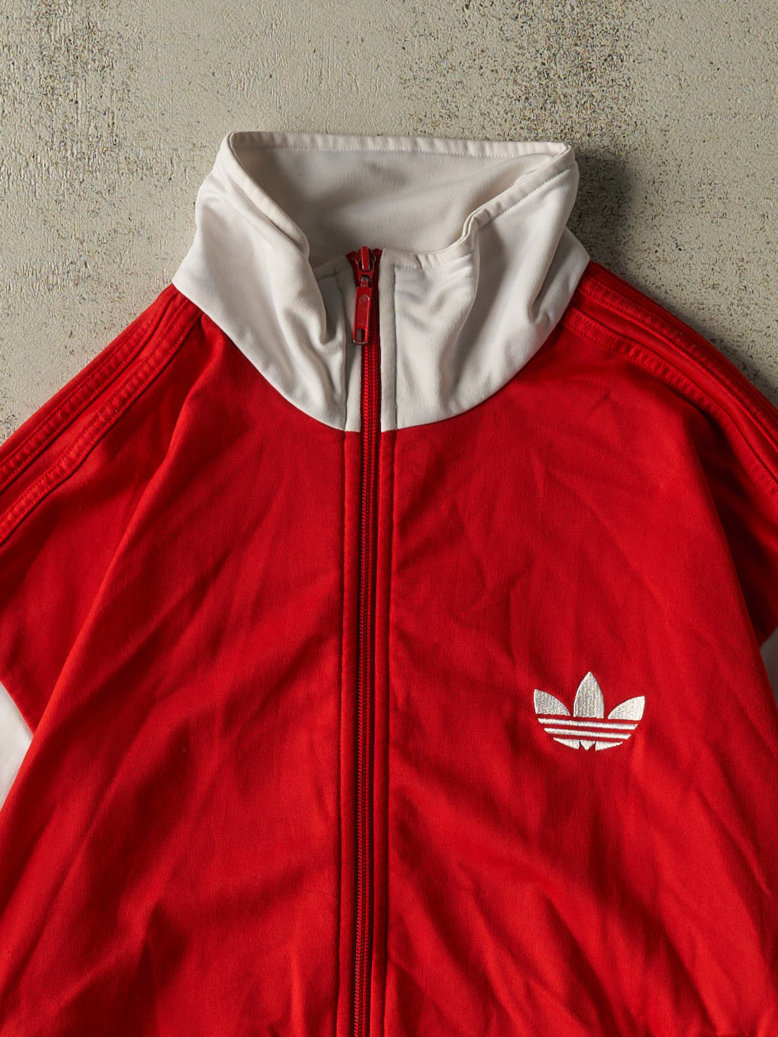 Vintage Y2K Red Adidas Zip Up Track Sweater (XL/XXL)