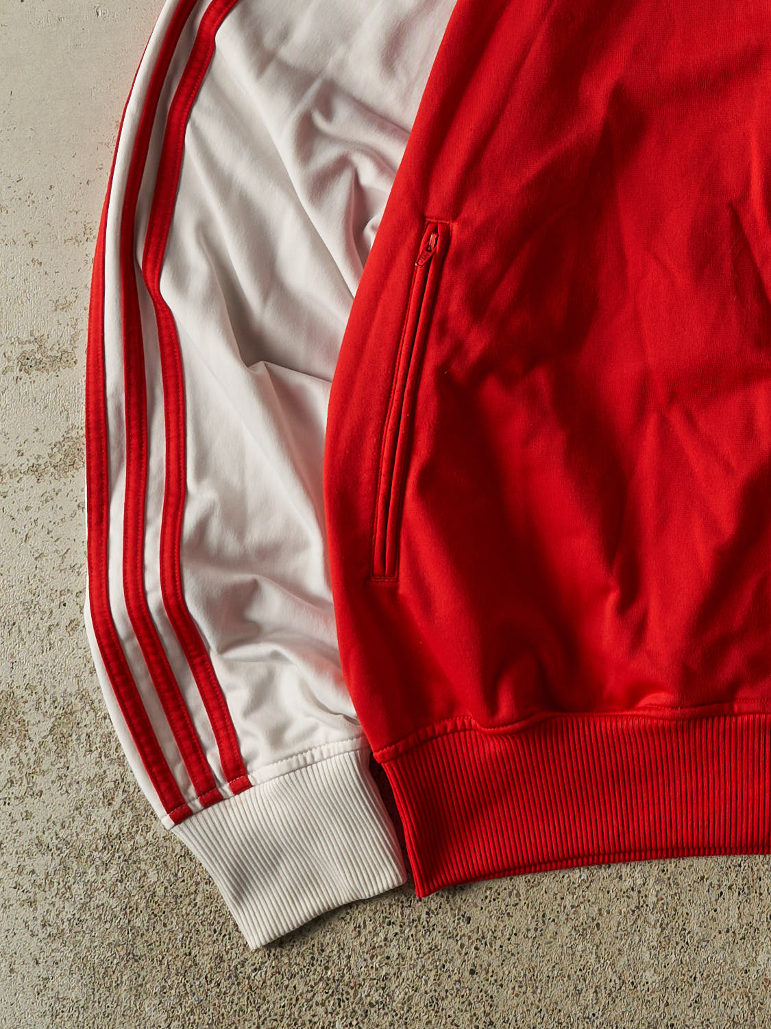 Vintage Y2K Red Adidas Zip Up Track Sweater (XL/XXL)