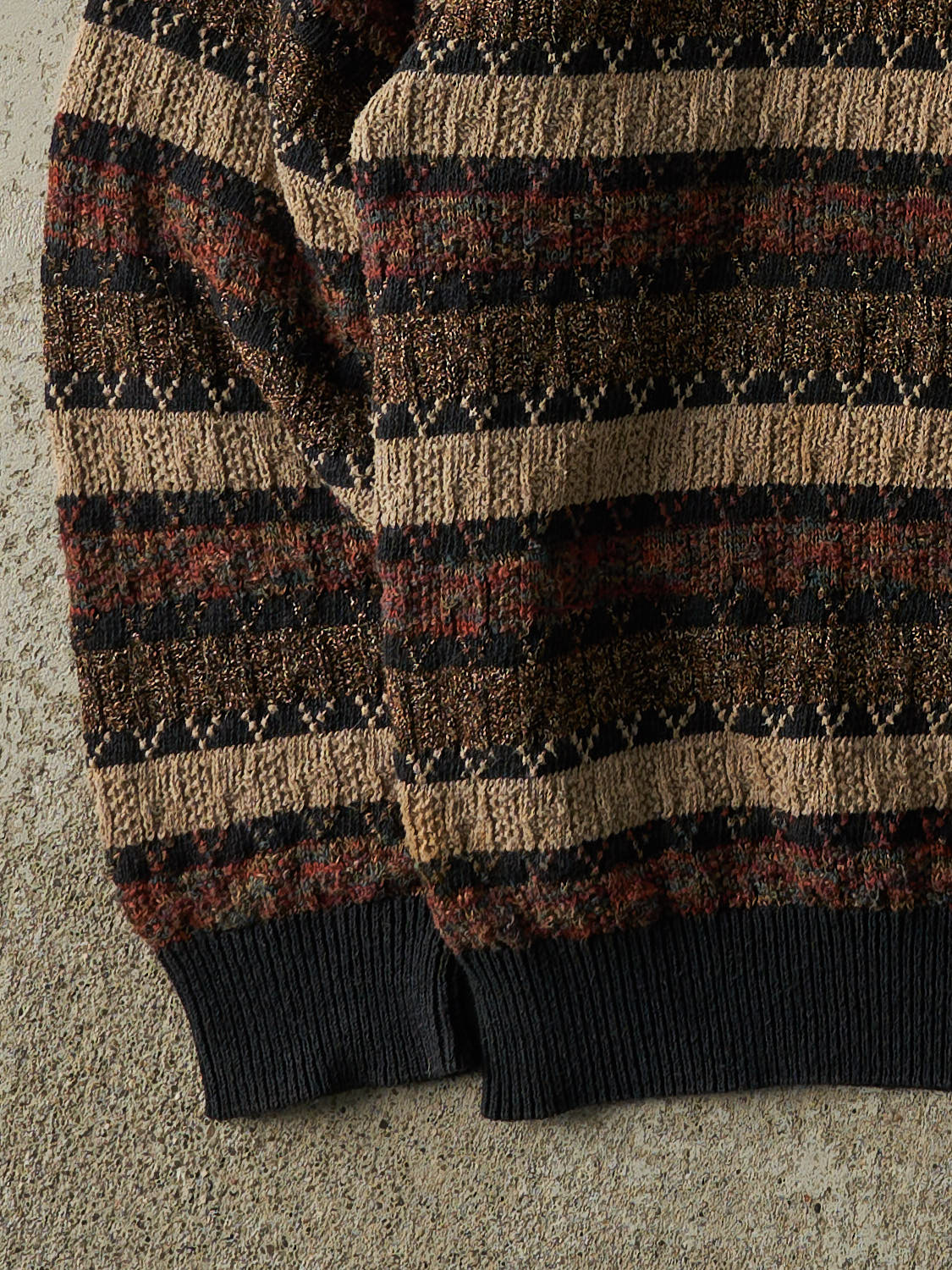 Vintage 90s Brown Striped Patterned Knit (L)